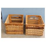 Set of 2 Wooden Crate Storage Boxes