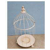 Vintage White Metal Decorative Bird Cage