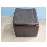 Dark Brown Faux Leather Storage Ottoman Footrest
