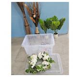 Clear Plastic Storage Bin with Lid and Decorative