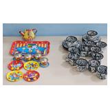 Vintage Tin Litho Toy Tea Set with Circus Animals