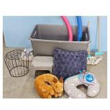 Bundle: Large Storage Tub, Pillows, Toys, Mop & Br