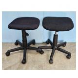 Set of 2 Black Office Task Chairs with Wheels