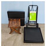 TravelMate Multi-Use Cart with Wooden Side Table a