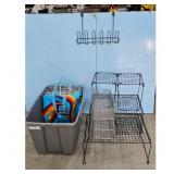 Stackable Wire Shelving Unit & Storage Bins Lot