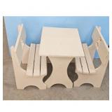 Vintage Childrens Picnic Table and Benches Set wit