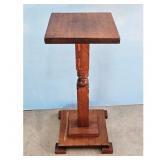 Vintage Wooden Pedestal Plant Stand Side Table