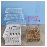 White Wire Shelf Unit, Pink Wire Shelf, White Plas
