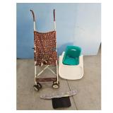 Baby Booster Seat and Stroller Travel System Lot