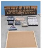 Decorative Wood Signs and Cork Board Lot