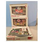 Coca-Cola Clocks Lot of 3 - Baseball, Ice Cream Pa