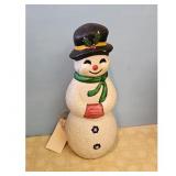 Vintage Blow Mold type Snowman Figurine with Top H