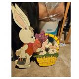 Items in basement: Easter Bunny Wooden Cutouts Lot