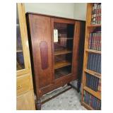 Antique Wooden Display Cabinet with Glass Door