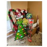 Christmas Decorations Lot - Grinch, Santa, Candy C