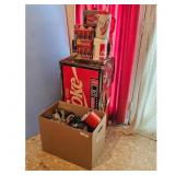 Coca-Cola Collectibles Lot: Vending Machine, Cans,