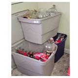Several totes of Coca-Cola Bottles and Glass Jugs
