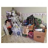 Halloween Decor Lot - Skeletons, Snowmen, Christma