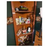 Wooden Corner Shelf Unit with Assorted Craft Suppl