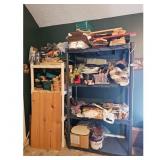 Meta Shelf w/Crafting Supplies Lot - Wood Pieces,