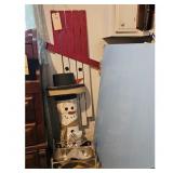Rustic Snowman Decor with Double Pet Bowls Stand