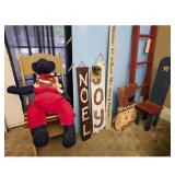 Primitive Americana Decor Lot - Teddy Bear, Signs,