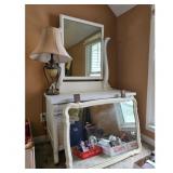 Antique White Dresser with Mirror