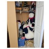 Christmas Decorations Lot: Santa, Snowmen, Tree, L