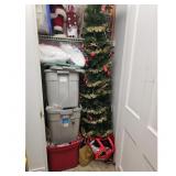Christmas Decorations Lot - Tree, Santa Figure, St