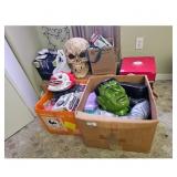 Halloween Decor Lot: Skull, Clown Mask, Frankenste