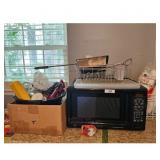 GE Microwave Oven with Accessories and Storage Box