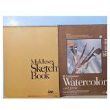 Art Supplies Lot: Canvases, Sketchbook, Watercolor
