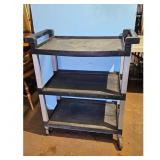 3 Tier Rubbermaid Utility Cart Service Trolley Bla