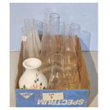 Several Glass Lamp Shades & Hurricane Lamp Shade