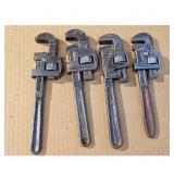 Lot of 4 Vintage Pipe Wrenches