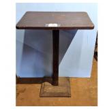 Vintage Dark Wood Pedestal Side Table