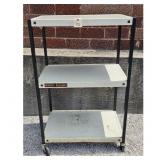 Vintage 3-Tier Metal Bretford Utility Cart on Whee