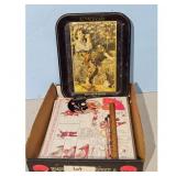 Vintage Coca-Cola Tin Tray and Holiday Paper Lot