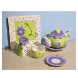 Ceramic Tea Set with Floral Design