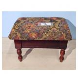 Vintage Upholstered Storage Footstool Ottoman