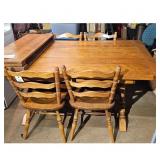 Cushman Colonial Wooden Dining Table with 4 Chairs