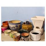 Lot of Decorative Planters and Duck Figurine