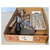 Kitchen Utensil Lot - Knives, Ice Tray, Molds,
