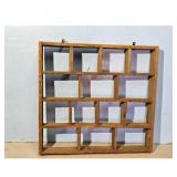 Vintage Wooden Compartment Display Shelf Wall Moun