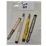 Lot of 4 Advertising Mechanical Pencils