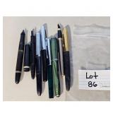 Lot of 8 Assorted Fountain Pens