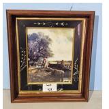 Framed Print of a Country Scene with Figures