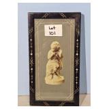 Framed Cherub Figurine