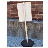 Portable Sign Stand with Hexagonal Base and Wooden