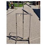 Chrome Metal Garment Display Rack with Angled Arms